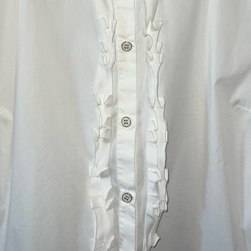 Calvin Klein white button down short sleeve blouse. Size s/m. EUC - Picture 6 of 6